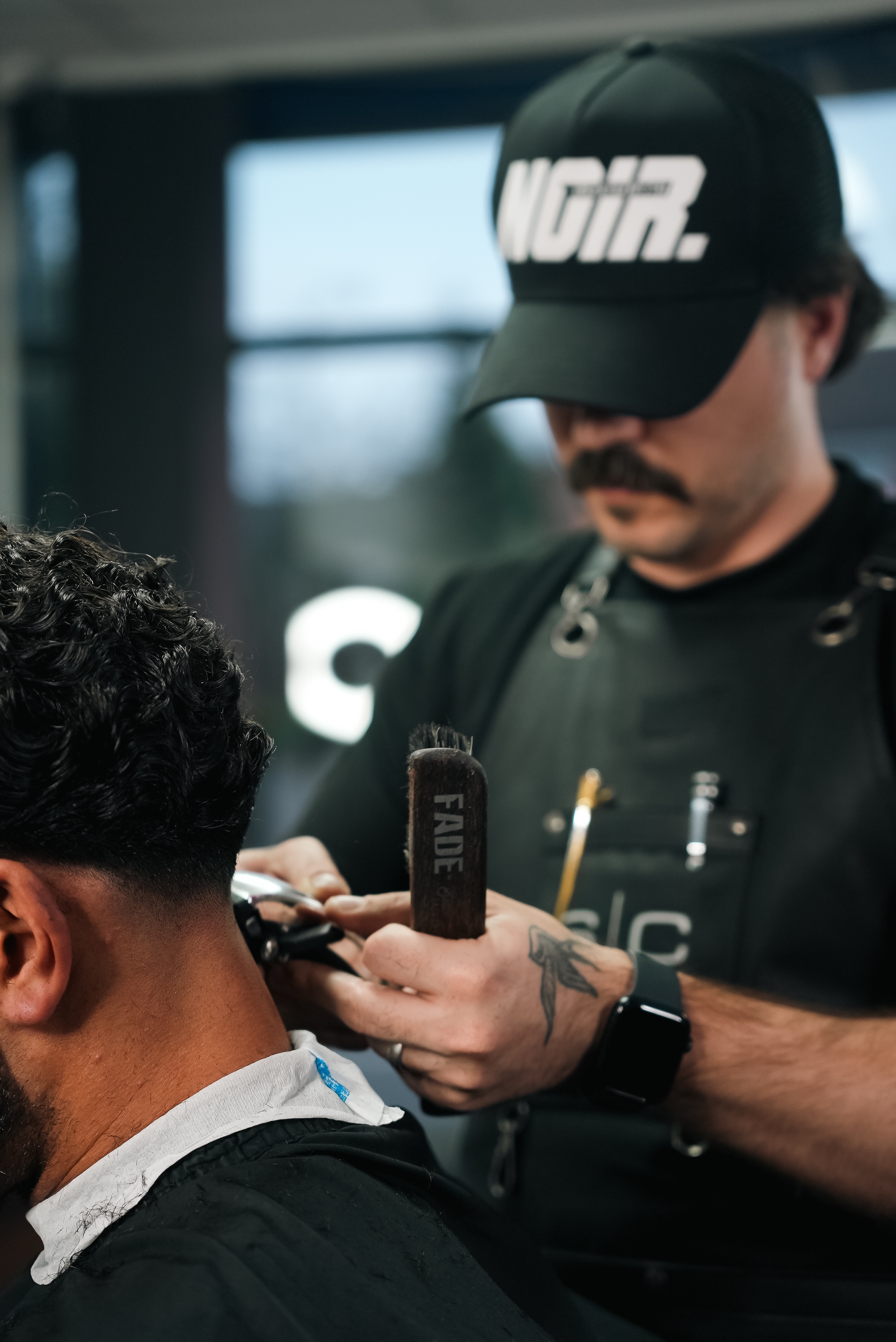 Grim cutting in the studio