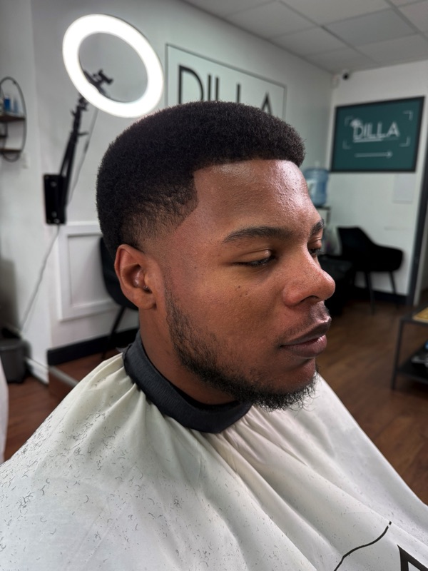 Clean fade with a sharp shape-up